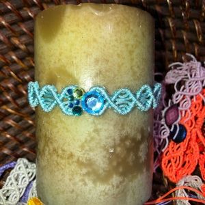 Candle decor lace wreath adjustable crystal NEW